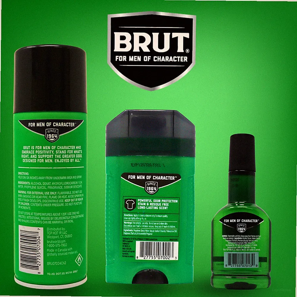 Brut Fragrance Set, Deodorant Spray, Deodorant Stick & Cologne 7oz, Classic Men