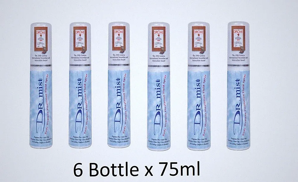 Dr Mist Natural Aluminum Free Deodorant Spray Removes Body Odor 75ml X 6 Bottle