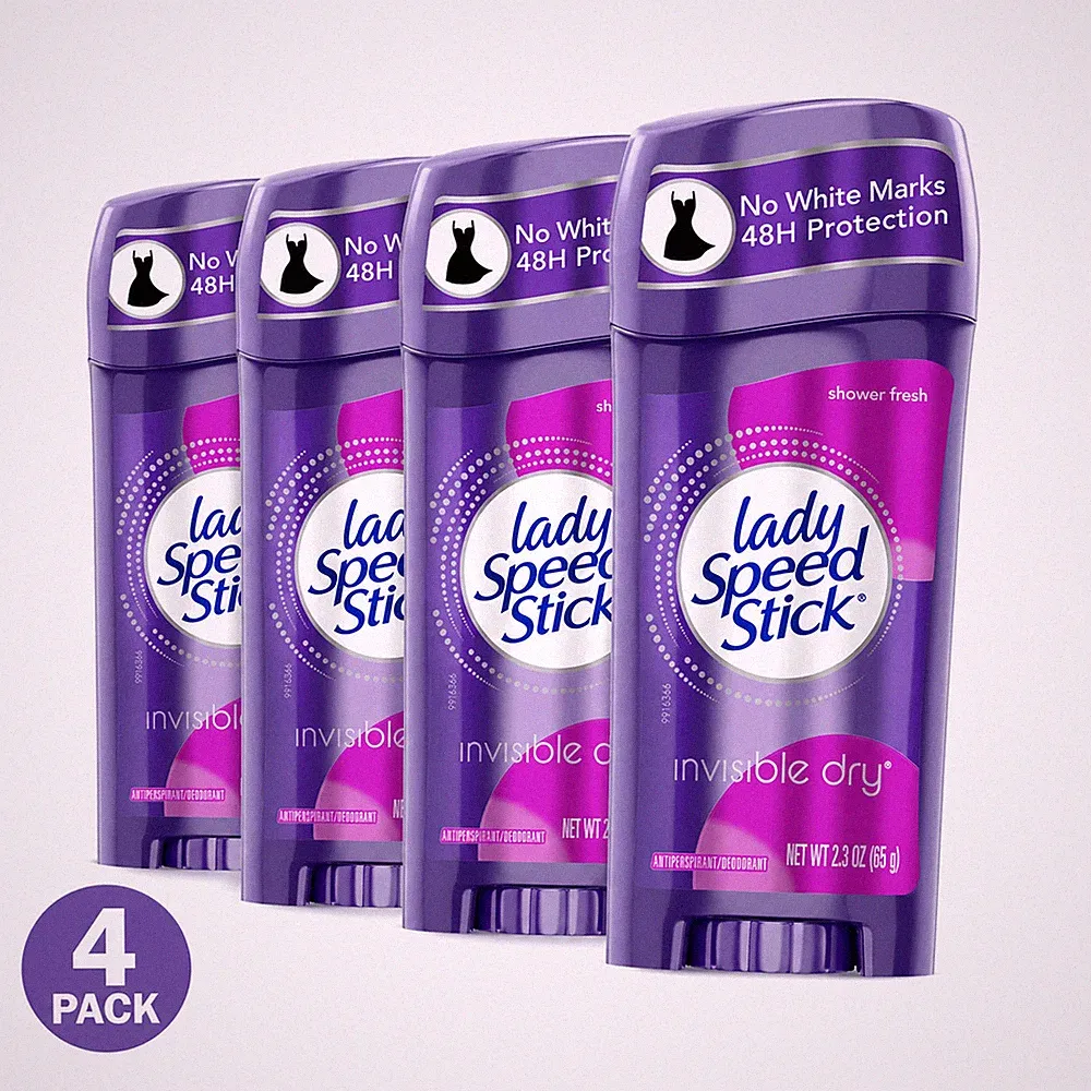 Lady Speed Stick Invisible Dry Antiperspirant Deodorant Shower Fresh 2.3 oz 4...