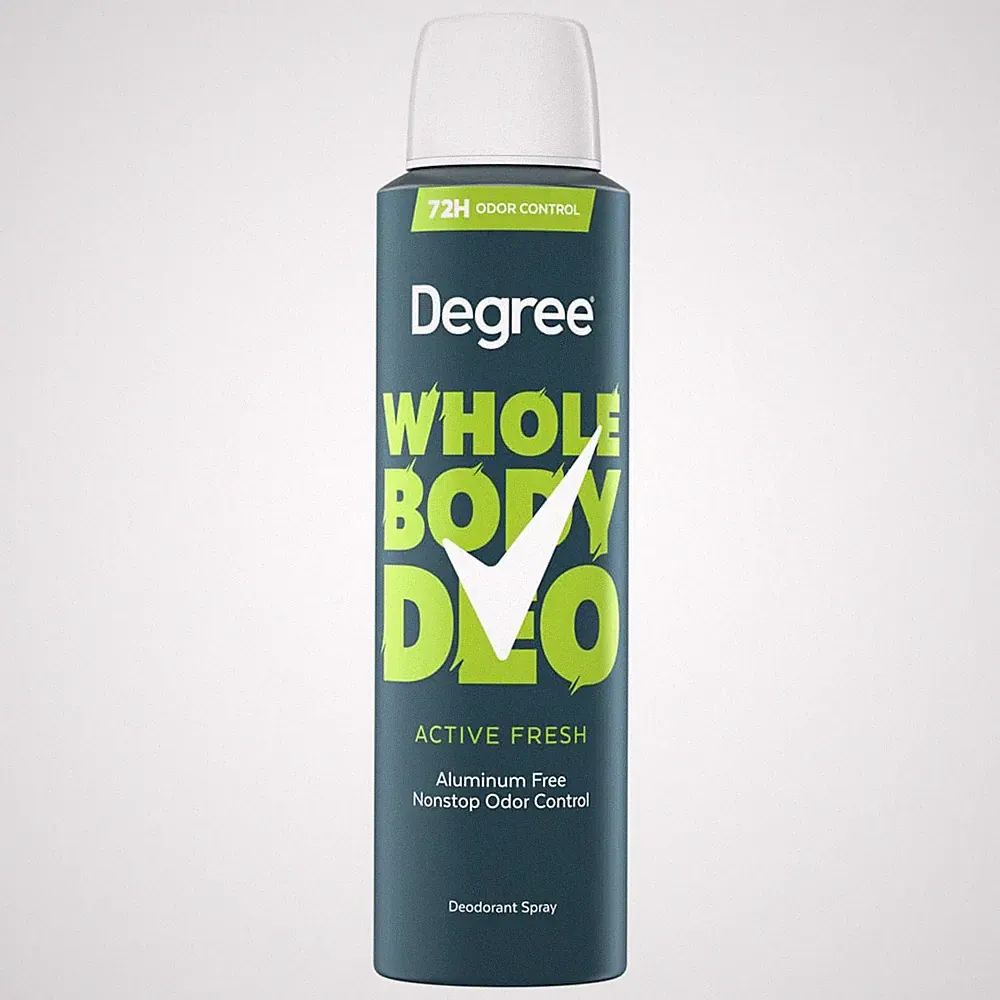 Men Whole Body Deodorant Spray for Men, Active Fresh Scent, Aluminum Free 72H Od