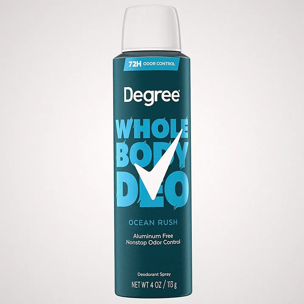 Men Whole Body Deodorant Spray for Men, Ocean Rush Scent, Aluminum Free 72H Odor