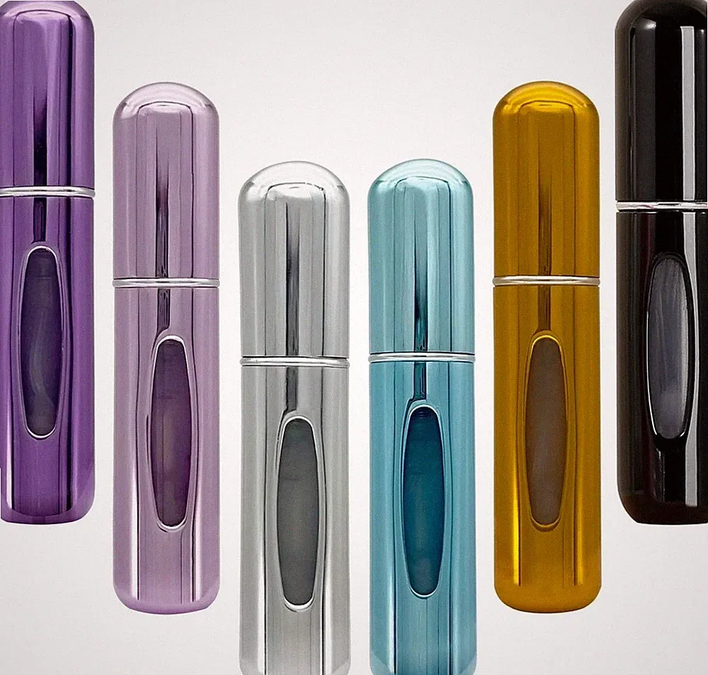 New 6 Pack 5ml Refillable Perfumes Spray Bottle Travel Size Bottom Fill Atomizer