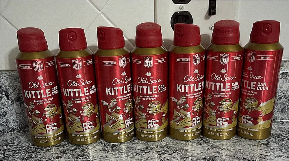 Old Spice Aluminum Free Body Spray NFL George Kittle Sea Tides 5.1oz Lot 7