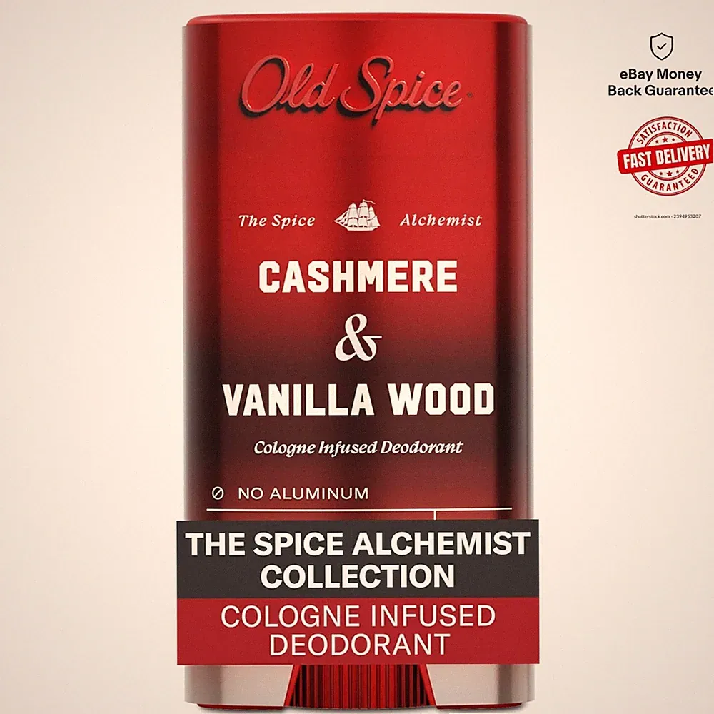 The Spice Alchemist Men's Deodorant - Cologne Infused, Cashmere + Vanilla, 3 oz